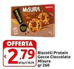 Carrefour Express Biscotti Protein Gocce Cioccolato Misura offerta