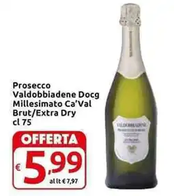 Carrefour Express Prosecco Valdobbiadene Docg Millesimato Ca'Val Brut/Extra Dry offerta