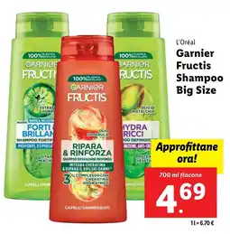 Lidl L'Oréal Garnier Fructis Shampoo Big Size offerta