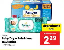 Lidl Pampers Baby Dry o Sole&Luna salviettine offerta