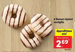 Lidl 4 Donut ripieni vaniglia offerta
