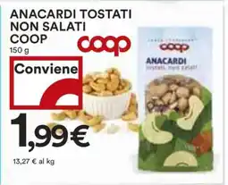 Coop ANACARDI TOSTATI NON SALATI COOP offerta