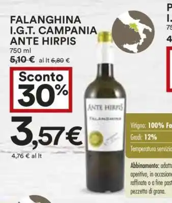 Coop FALANGHINA I.G.T. CAMPANIA ANTE HIRPIS offerta