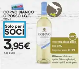 Coop CORVO BIANCO O ROSSO I.G.T offerta