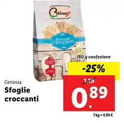 Lidl Certossa Sfoglie croccanti offerta