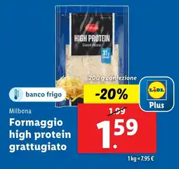 Lidl Milbona Formaggio high protein grattugiato offerta