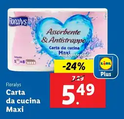 Lidl Floralys Carta da cucina Maxi offerta