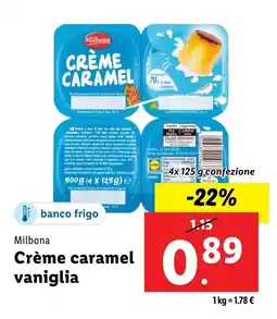 Lidl Milbona Crème caramel vaniglia offerta