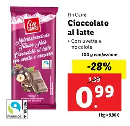 Lidl Fin Carré Cioccolato al latte offerta