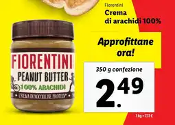 Lidl Fiorentini Crema di arachidi 100% offerta