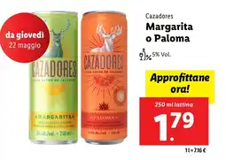Lidl Cazadores Margarita o Paloma offerta