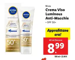 Lidl Nivea Crema Viso Luminous Anti-Macchie offerta