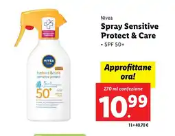 Lidl Nivea Spray Sensitive Protect & Care offerta