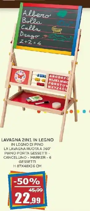 Happy Casa Lavagna 2in1 in Legno H 87x48x36 cm offerta