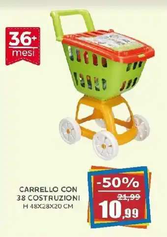 Happy Casa Carrello con 38 Costruzioni H 48x28x20 cm offerta