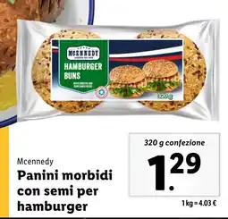 Lidl Mcennedy Panini morbidi con semi per hamburger offerta