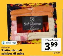 Lidl Grillmeister Piatto misto di salsicce di suino offerta