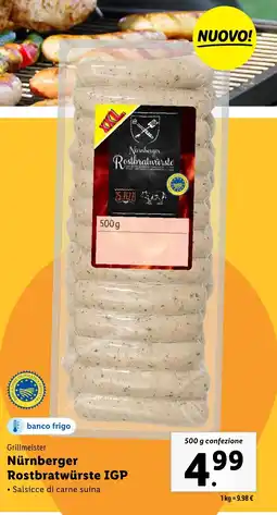Lidl Grillmeister Nürnberger Rostbratwürste IGP offerta