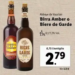 Lidl Abbaye de Vauclair Birra Amber o Biere de Garde offerta