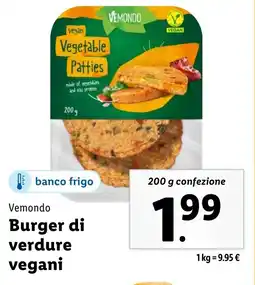 Lidl Vemondo Burger di verdure vegani offerta