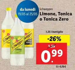 Lidl Schweppes Limone, Tonica o Tonica Zero offerta