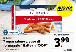 Lidl Eridanous Preparazione a base di formaggio "Halloumi DOP" offerta