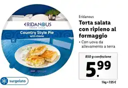 Lidl Eridanous Torta salata con ripieno al formaggio offerta