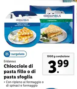 Lidl Eridanous Chiocciole di pasta fillo o di pasta sfoglia offerta