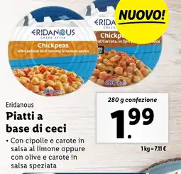 Lidl Eridanous Piatti a base di ceci offerta