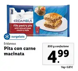 Lidl Eridanous Pita con carne macinata offerta