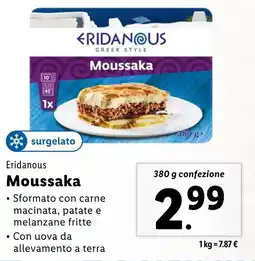 Lidl Eridanous Moussaka offerta
