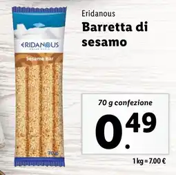 Lidl Eridanous Barretta di sesamo offerta