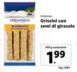Lidl Eridanous Grissini con semi di girasole offerta