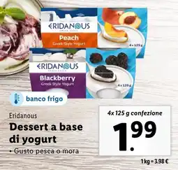 Lidl Eridanous Dessert a base di yogurt offerta