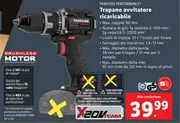 Lidl PARKSIDE PERFORMANCE Trapano avvitatore ricaricabile offerta