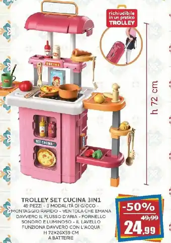 Happy Casa Trolley Set Cucina 3in1 49 pezzi offerta