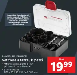 Lidl PARKSIDE PERFORMANCE Set frese a tazza, 11 pezzi offerta
