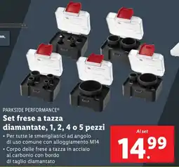 Lidl PARKSIDE PERFORMANCE Set frese a tazza diamantate, 1, 2, 4 o 5 pezzi offerta