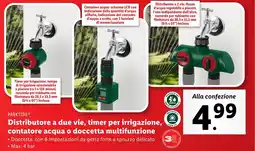 Lidl PARKSIDE Distributore a due vie, timer per irrigazione, contatore acqua o doccetta multifunzione offerta
