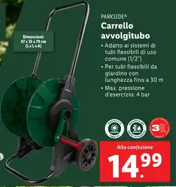 Lidl PARKSIDE Carrello avvolgitubo offerta