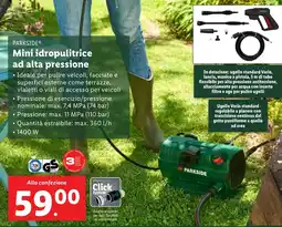Lidl PARKSIDE Mini idropulitrice ad alta pressione offerta