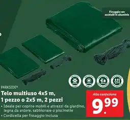 Lidl PARKSIDE Telo multiuso 4x5 m, 1 pezzo o 2x5 m, 2 pezzi offerta