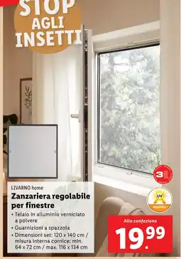 Lidl LIVARNO home Zanzariera regolabile per finestre offerta