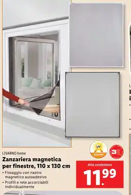 Lidl LIVARNO home Zanzariera magnetica per finestre, 110 x 130 cm offerta