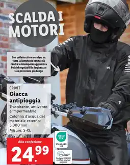 Lidl CRIVIT Giacca antipioggia offerta