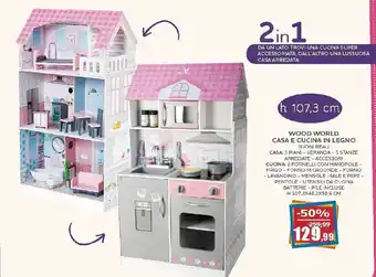 Happy Casa Wood World Casa e Cucina in Legno H 107,3x48,2x59,6 cm offerta