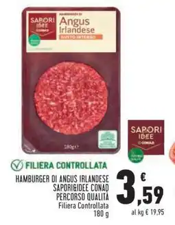 Conad HAMBURGER DI ANGUS IRLANDESE SAPORI&IDEE CONAD PERCORSO QUALITÀ offerta