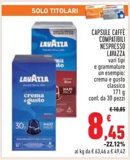 Conad Capsule Caffè Compatibili Nespresso Lavazza offerta
