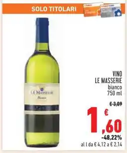 Conad VINO LE MASSERIE bianco offerta