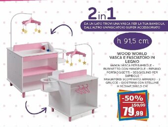 Happy Casa Wood World Vasca e Fasciatoio in Legno offerta
